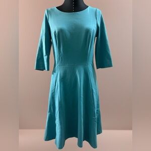 Boden Teal 3/4 Sleeve Dress
